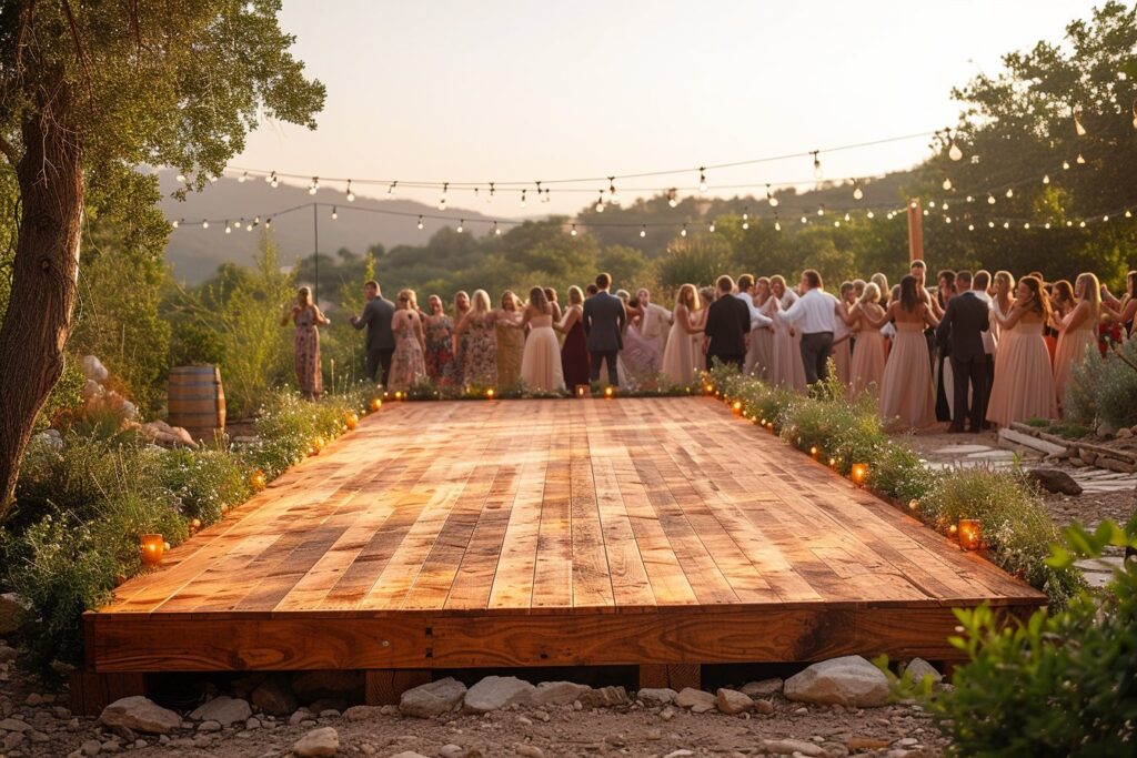 Un plancher bois extérieur pour une piste de danse : le choix idéal pour vos événements