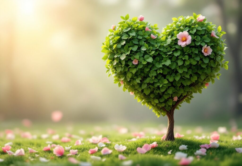Tableau prénoms : l’arbre en forme de cœur pour une décoration romantique