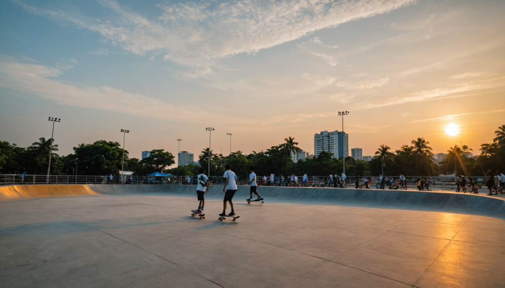 Vie active et sports urbains dans les lieux étudiants de Pattaya