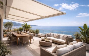 découvrez comment aménager un appartement à nice avec une terrasse offrant une vue imprenable sur la mer, équipé de stores bannes somfy et de mobilier outdoor résistant pour un confort optimal en plein air.