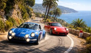 découvrez les rallyes automobiles à nice avec les légendaires alpine a110 et porsche 911, au cœur des paysages spectaculaires de la côte d'azur.
