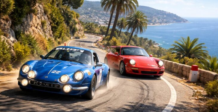 découvrez les rallyes automobiles à nice avec les légendaires alpine a110 et porsche 911, au cœur des paysages spectaculaires de la côte d'azur.