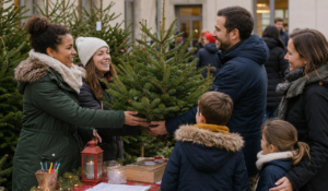 Marché de Noël chaleureux et convivial