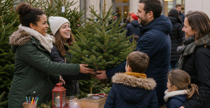 Marché de Noël chaleureux et convivial